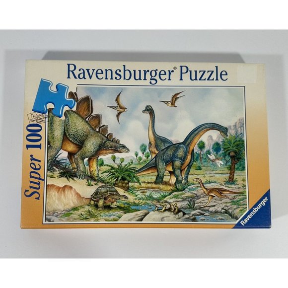 Land Of The Dinosaurs Ravensburger Jigsaw Puzzle Super 100 Piece Complete Dinos - Picture 1 of 14